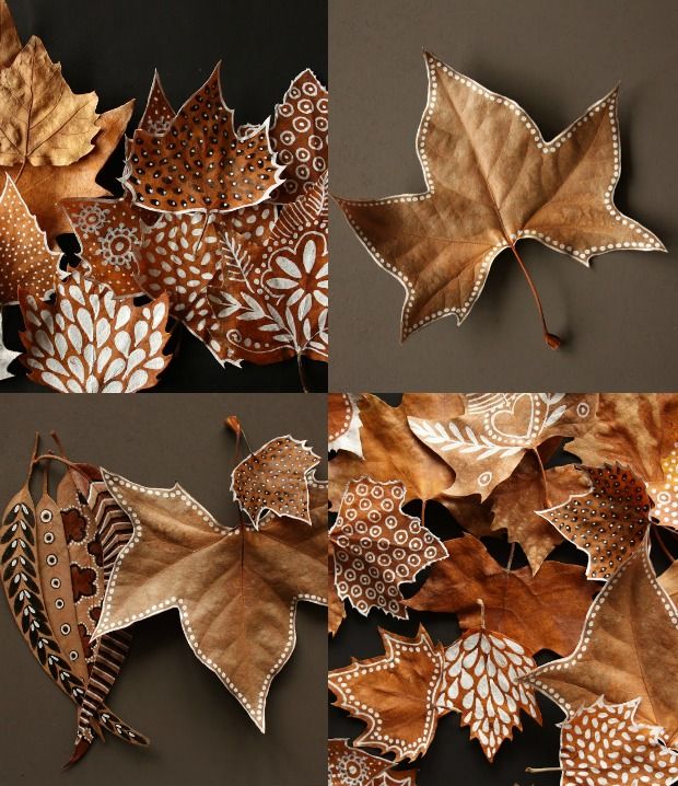 30 manualidades para decorar con hojas secas en otoño - Handbox Craft