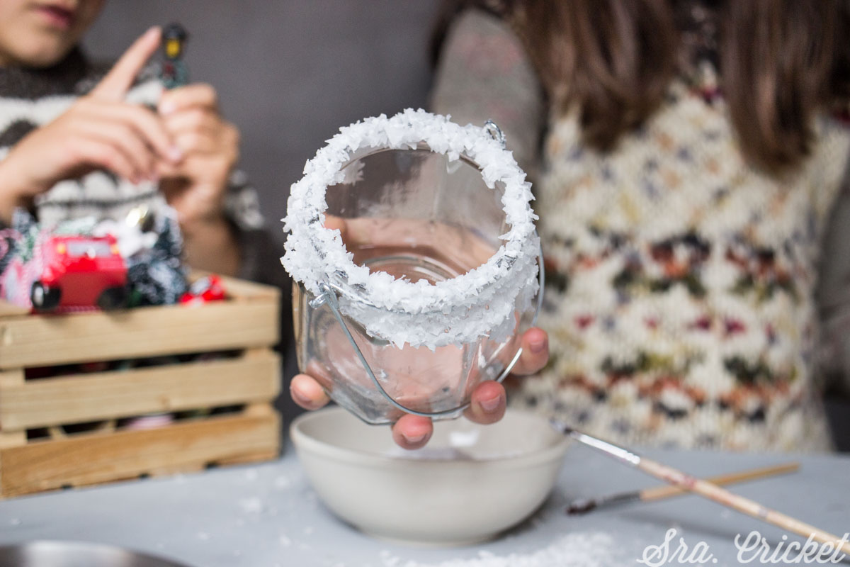 DIY tarros de nieve manualidades para niños navidad