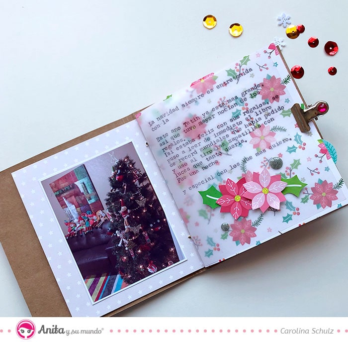 cómo hacer un mini álbum navideño con papel estampado