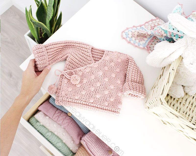 Cómo tejer  una Chaqueta Kimono de crochet de bebé - Patrón y Tutorial -