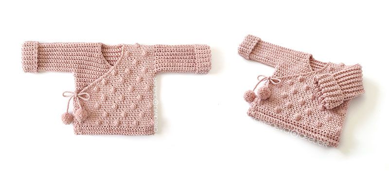 Cómo tejer una Chaqueta Kimono de crochet de bebé - Patrón y Tutorial -