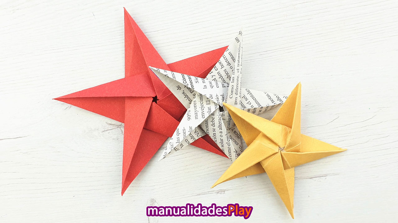 Estrellas de papel origami fácil