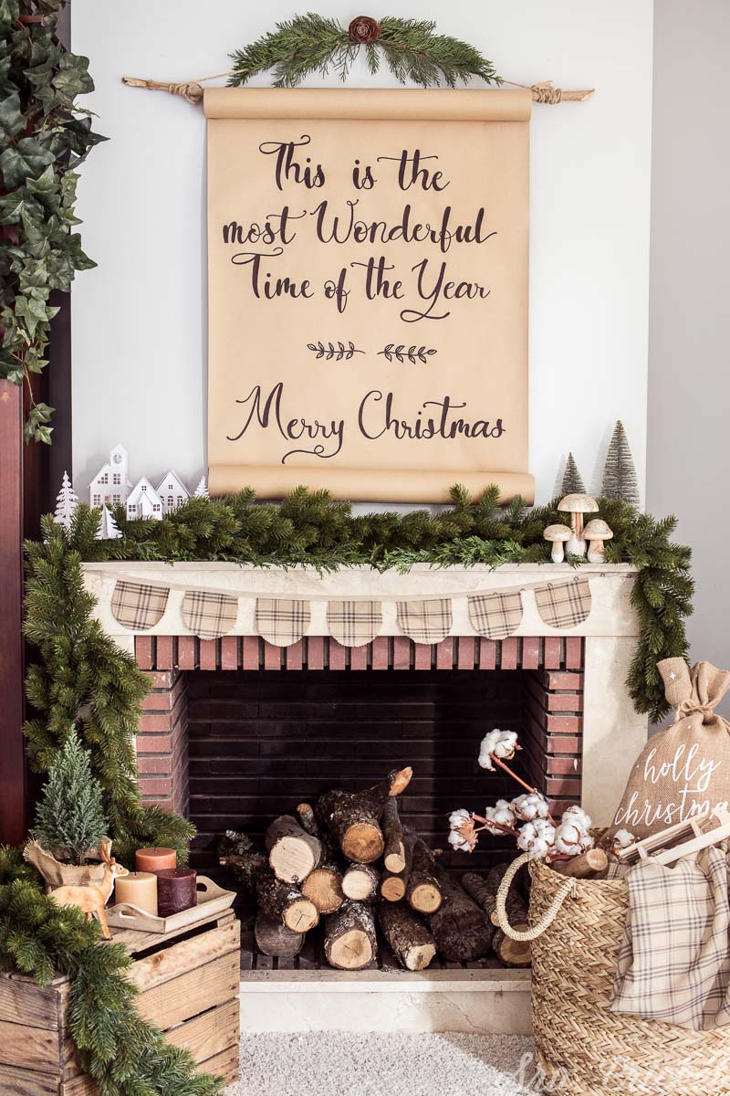 cartel navidad hecho a mano decoracion rustica