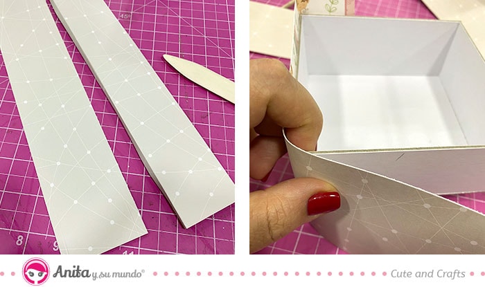 cómo forrar cajas con papeles bonitos
