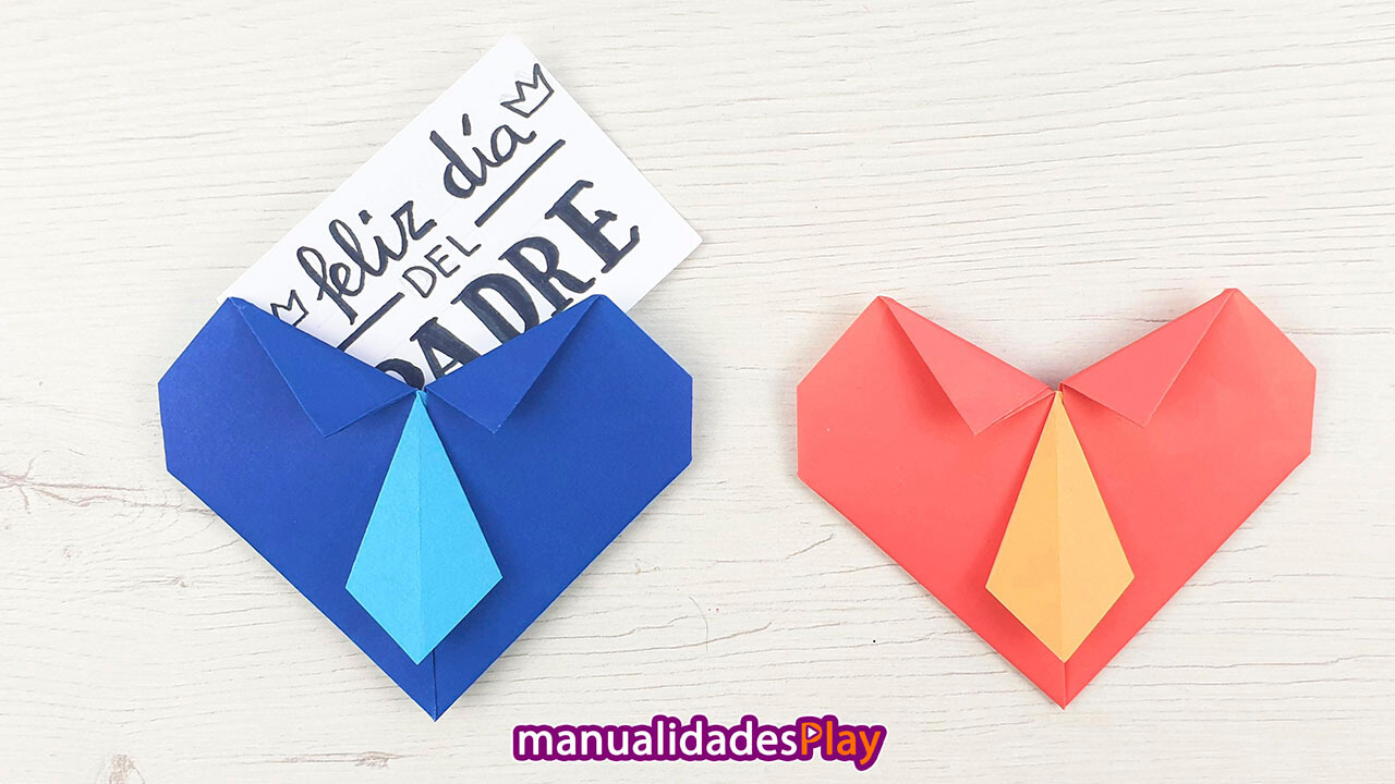 Corazones de origami en forma de camisa