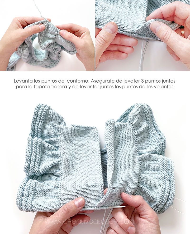 Cómo tejer el vestido de punto para niña y bebé SEASIDE - Patrón y Tuorial Paso a Paso - Forma la capeta de cierre