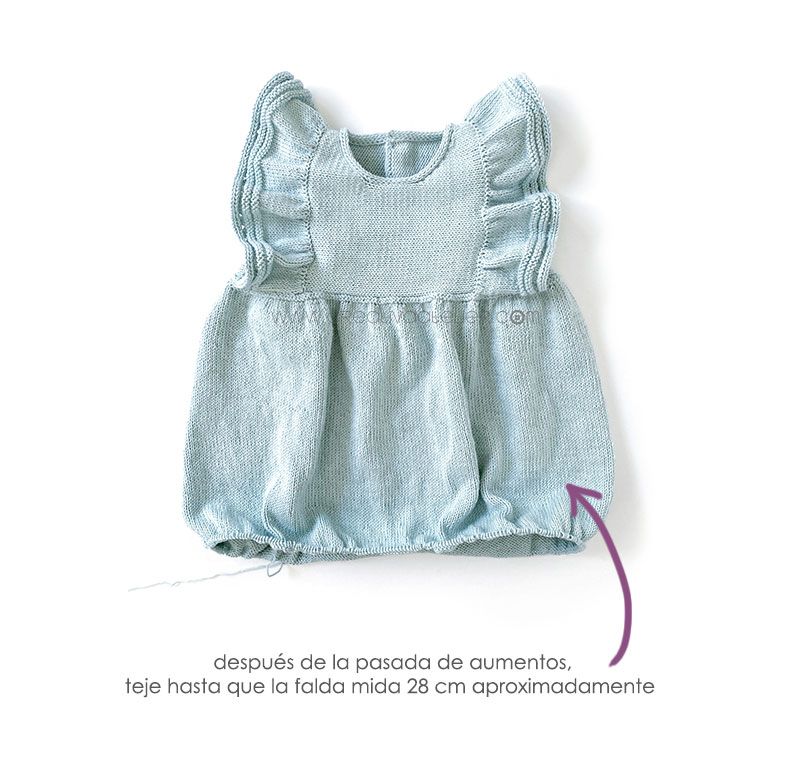 Cómo tejer el vestido de punto para niña y bebé SEASIDE - Patrón y Tutorial Paso a Paso- Teje la falda del vestido