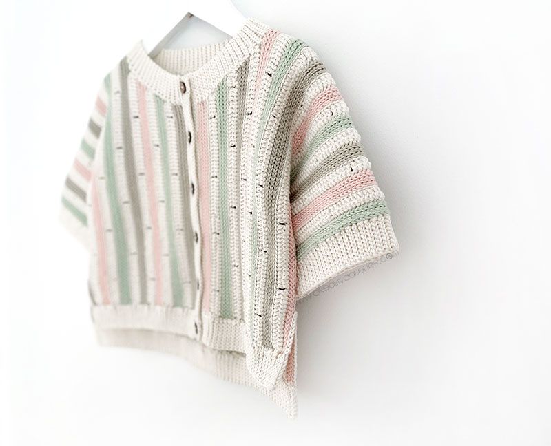 Cómo tejer la chaqueta STRIPY de Crochet para bebé y niña - patrón y Tutorial