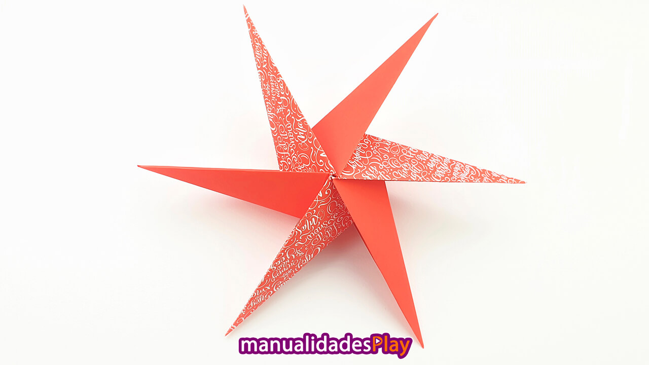 Estrella de origami modular 3d de 6 puntas
