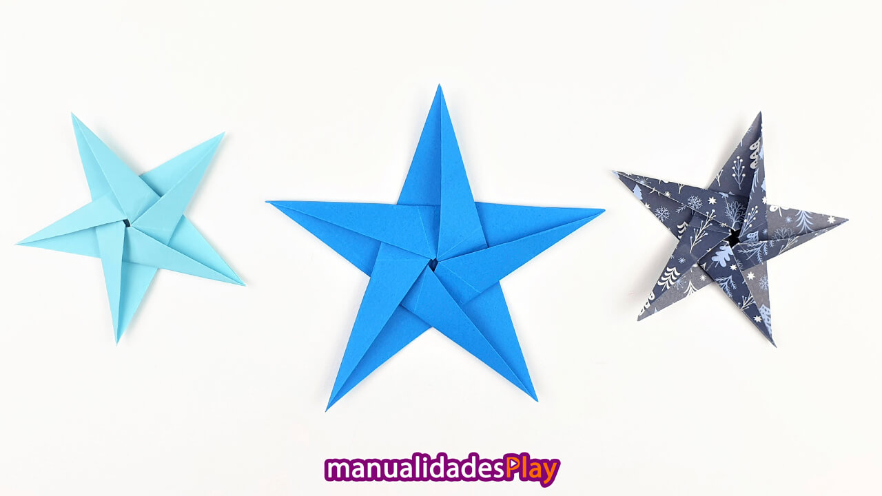 Estrellas de origami de 5 puntas