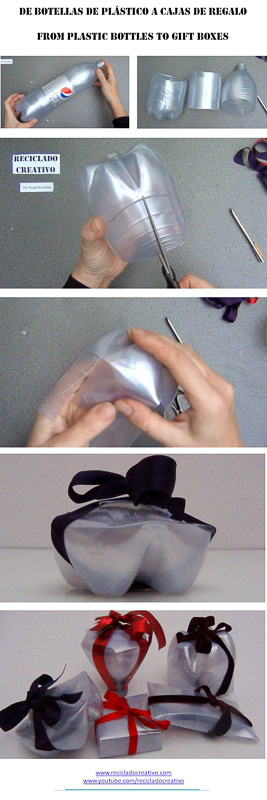 Cómo hacer Caja de regalo reciclando la base de una botella de plástic