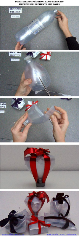 Cómo hacer una caja de regalo con forma de copa con una botella de plástico reciclada