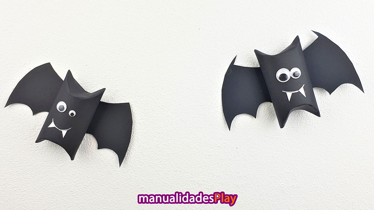 Murciélagos para Halloween con cartulina