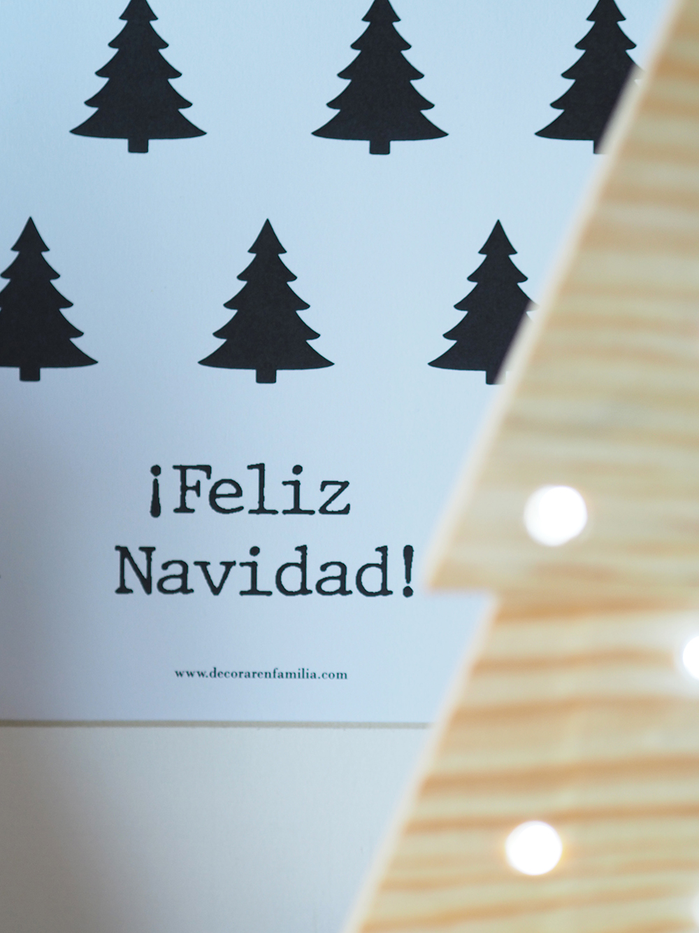 DIY Pino navideño de madera con luces led_Decorar en familia21