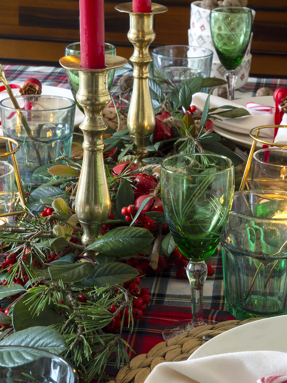 Nuestra mesa navideña en cuadros escoceses12