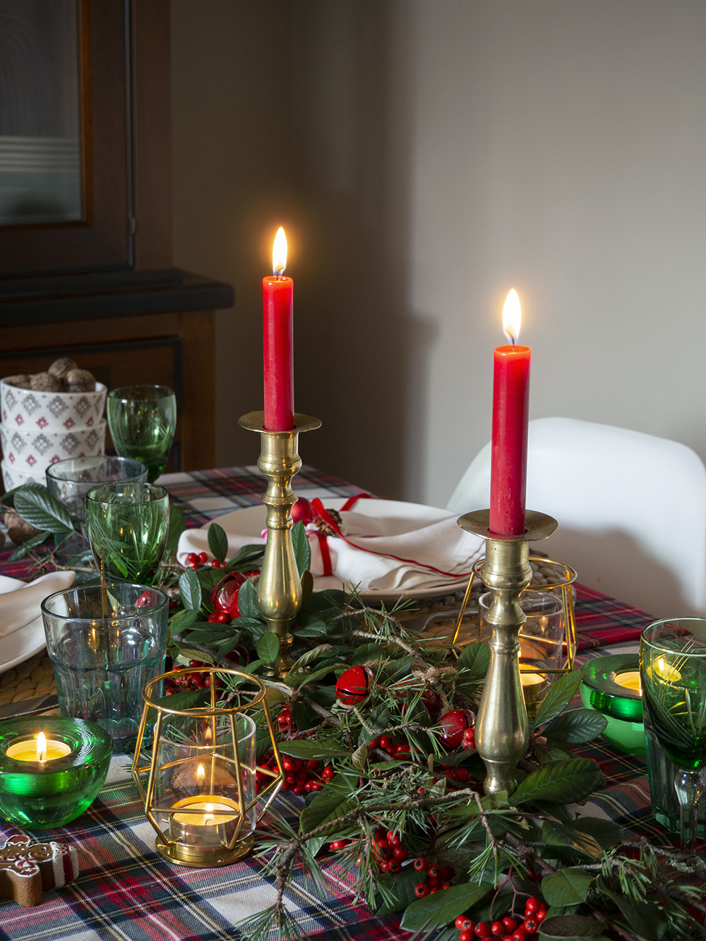 Nuestra mesa navideña en cuadros escoceses24