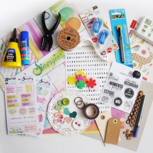 Materiales kit de scrapbooking