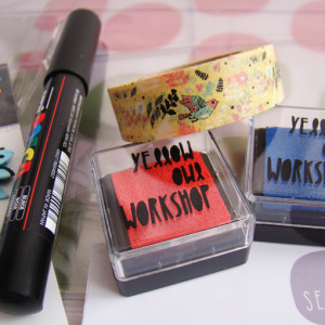 Adornos:tintas, rotulador y washi tape