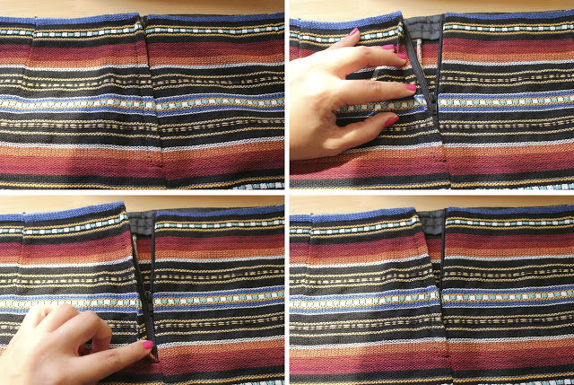 Curso online Aprender a coser cómo coser la cremallera de la falda.