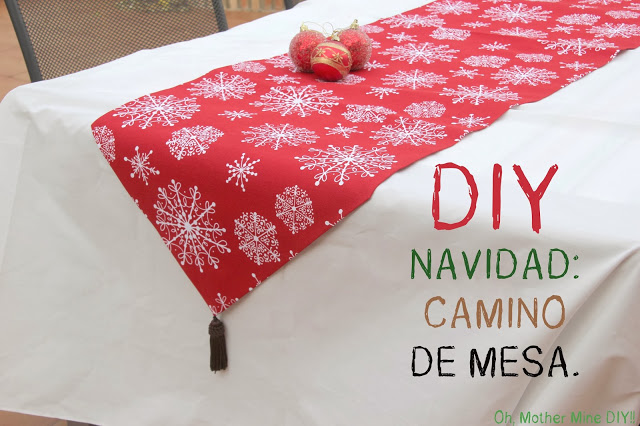 DIY Decoración Navidad. Como hacer mantel o camino de mesa. DIY Navidad