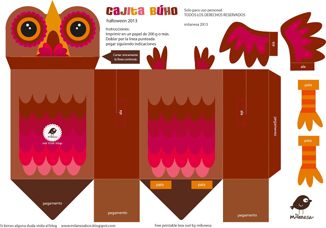 free printable box owl milanesa