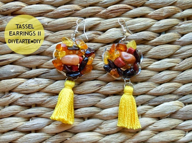 tassel-earrings-jewelry-fashion-diy-yellow-handmade-homemade-pendientes-borlas-joyeria-diyearte