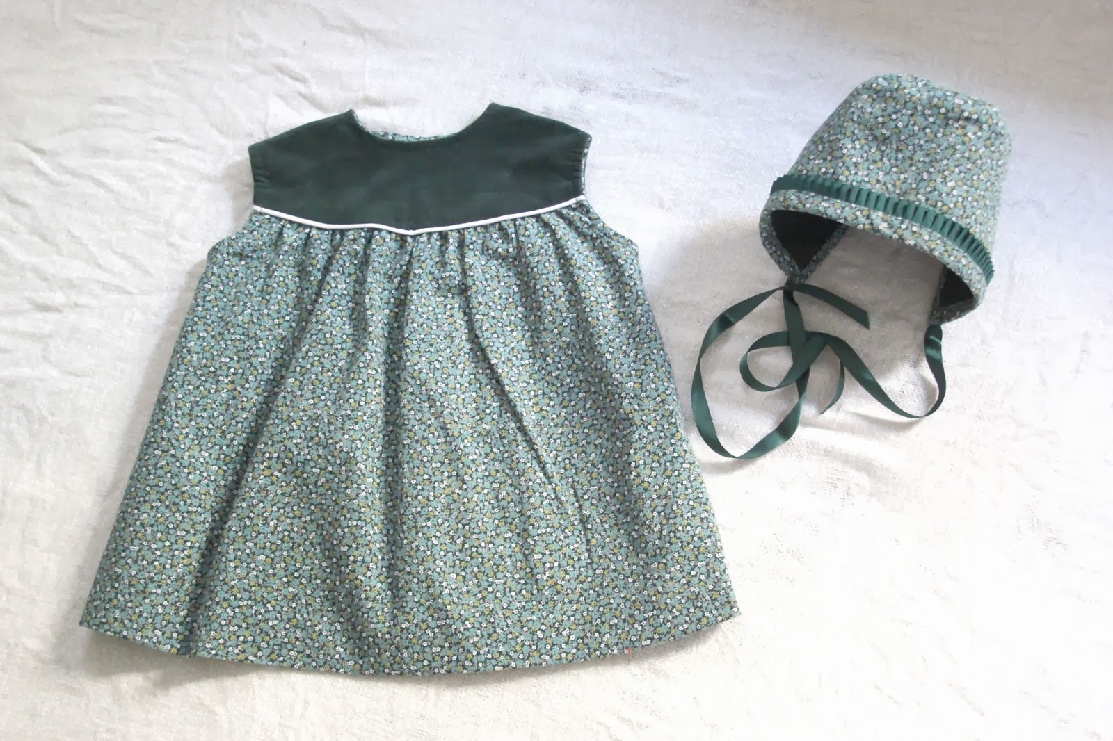 DIY Costura: Vestido de niña y capota con patrones incluidos (talla 6 meses - 6 años)