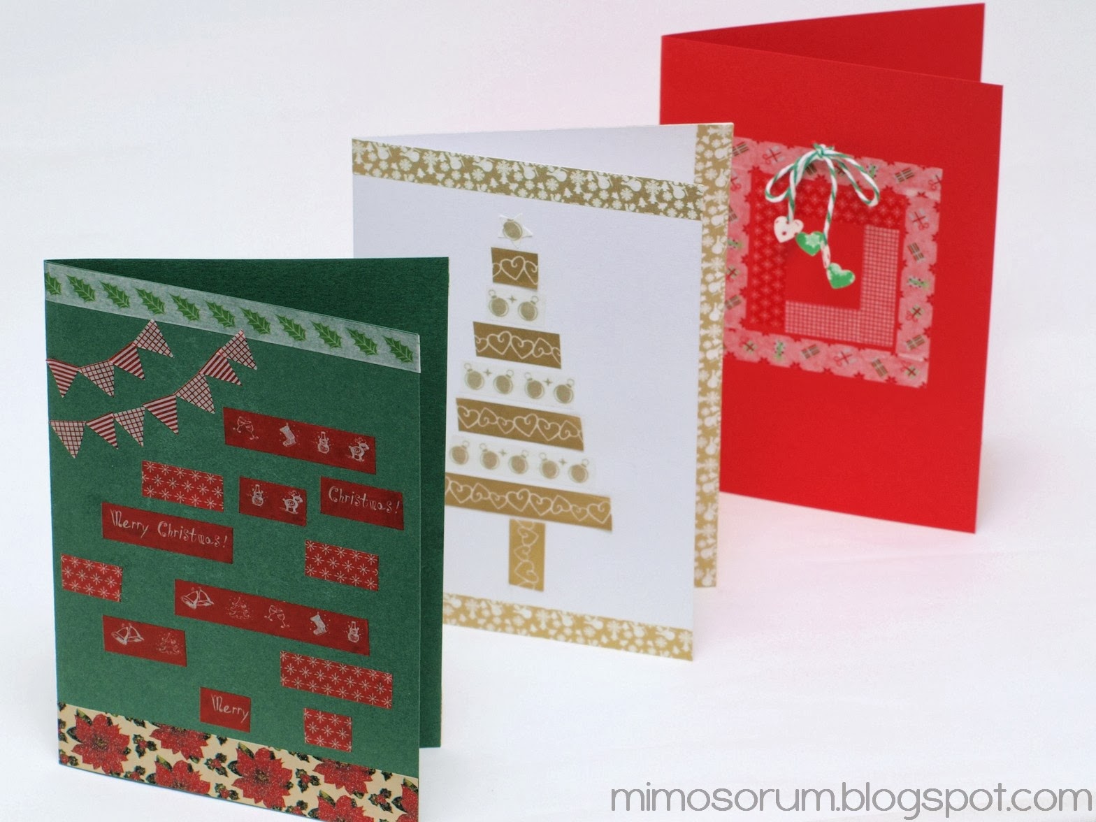 DIY: Cómo hacer tarjetas de Navidad con cartulina y washi tape.