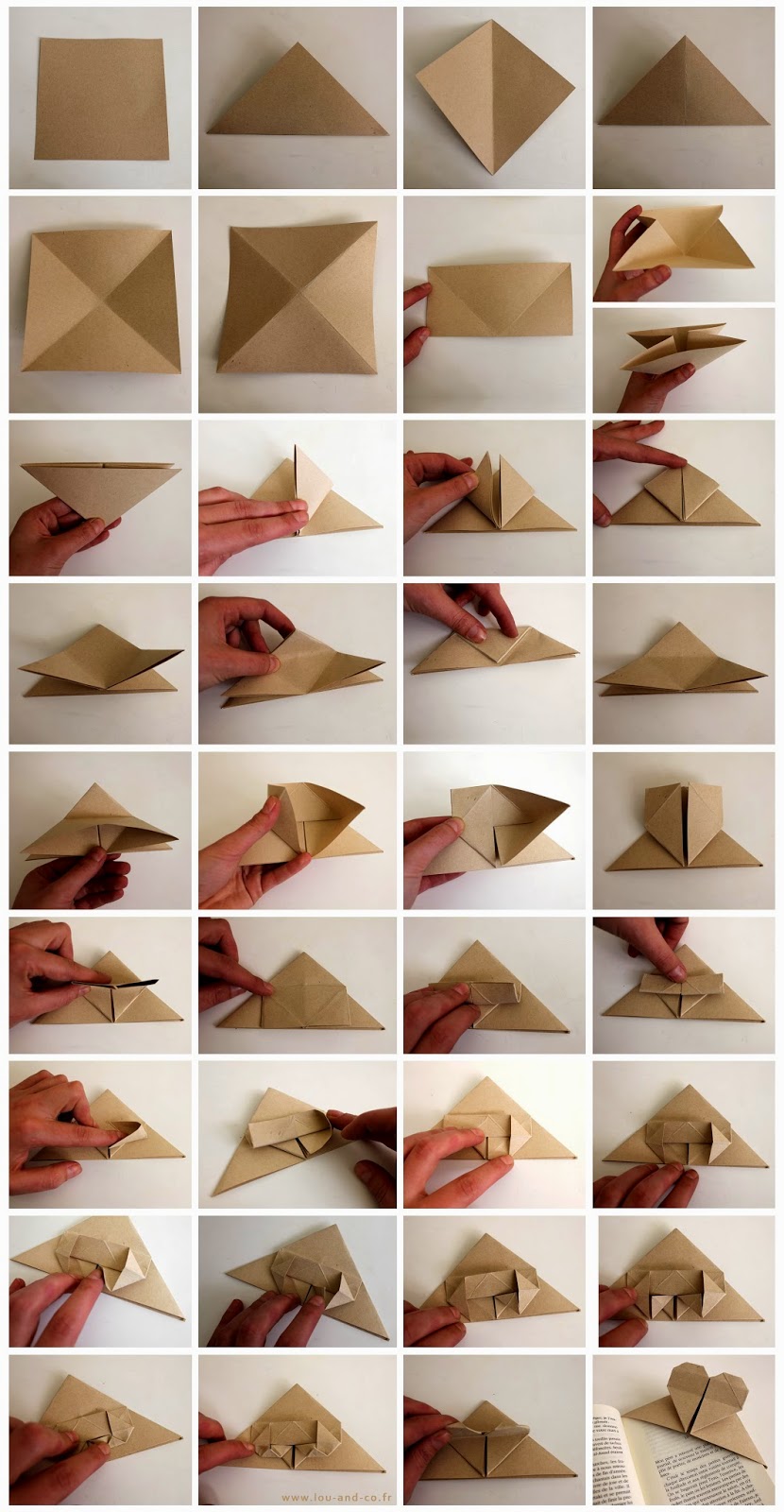 Marca-páginas origami corazón2