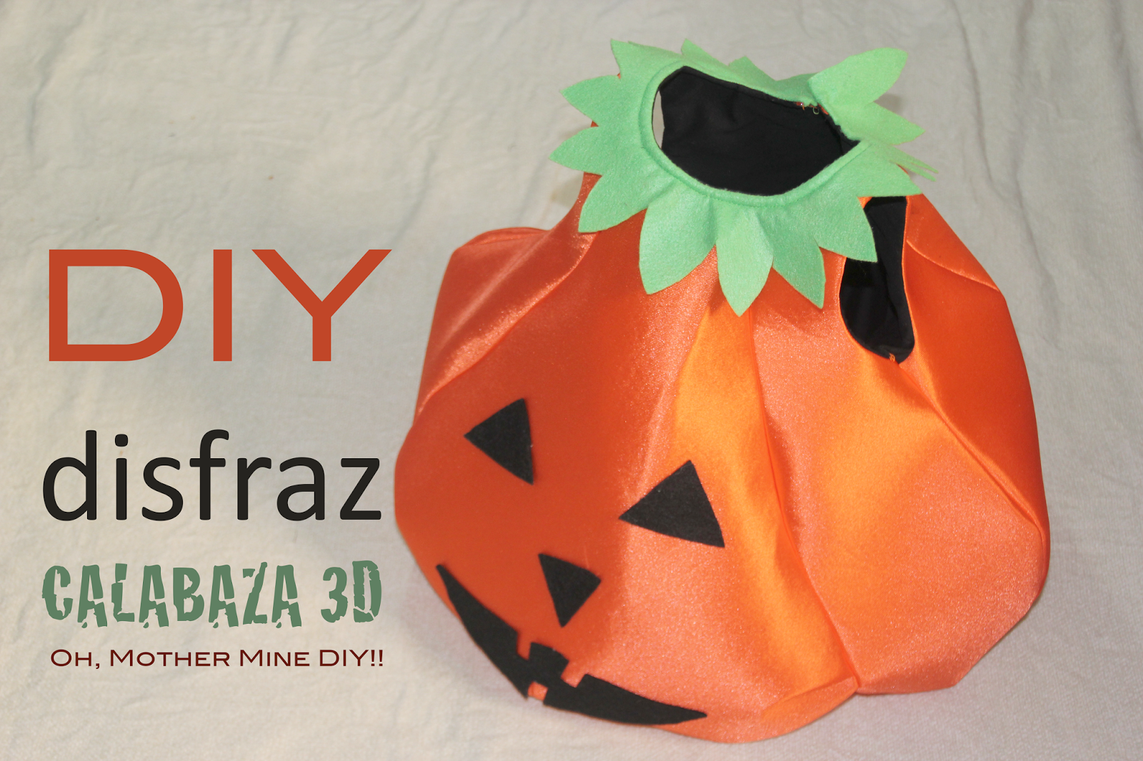DIY Cómo hacer un DISFRAZ Halloween de CALABAZA para niños (patrón gratis)  - HANDBOX