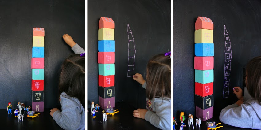 Pequeños arquitectos: Juego de apilables con bloques de palet pintados con chalk paint10