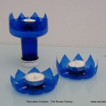 portavelas con botellas de plástico - candle holder with recycled plastic bottles