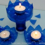 portavelas con botellas de plástico - candle holder with recycled plastic bottles