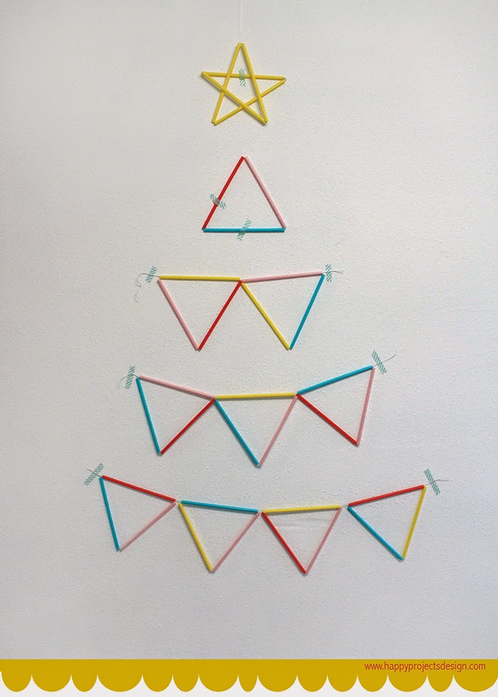 DIY: árbol de navidad alternativo con pajitas