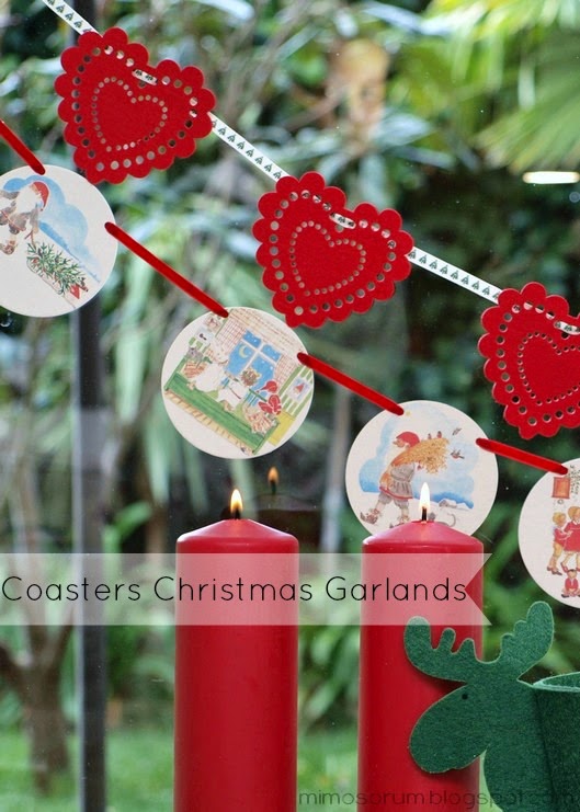 Guirnaldas de Navidad con Posavasos. Coasters Christmas Garlands