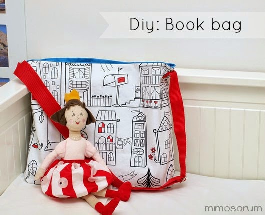 Cómo hacer  una bolsa para libros. Diy: book bag