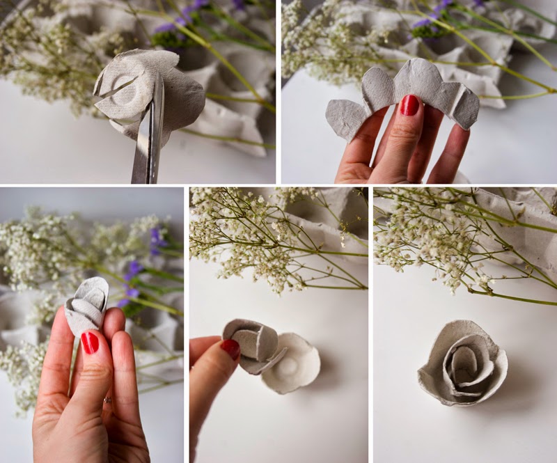 DiariodecoSpring: Diy flores con hueveras de cartón4