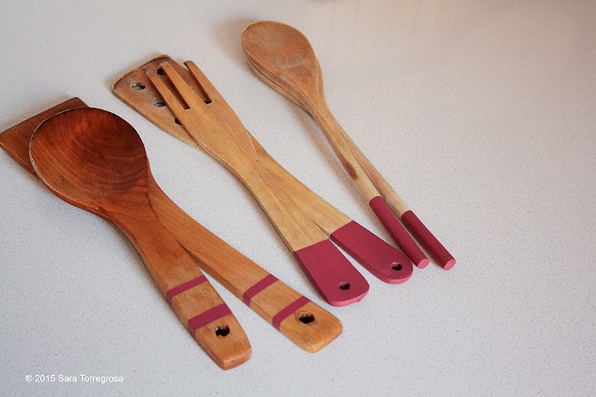 El Pegotiblog - Decorar utensilios de madera con pintura