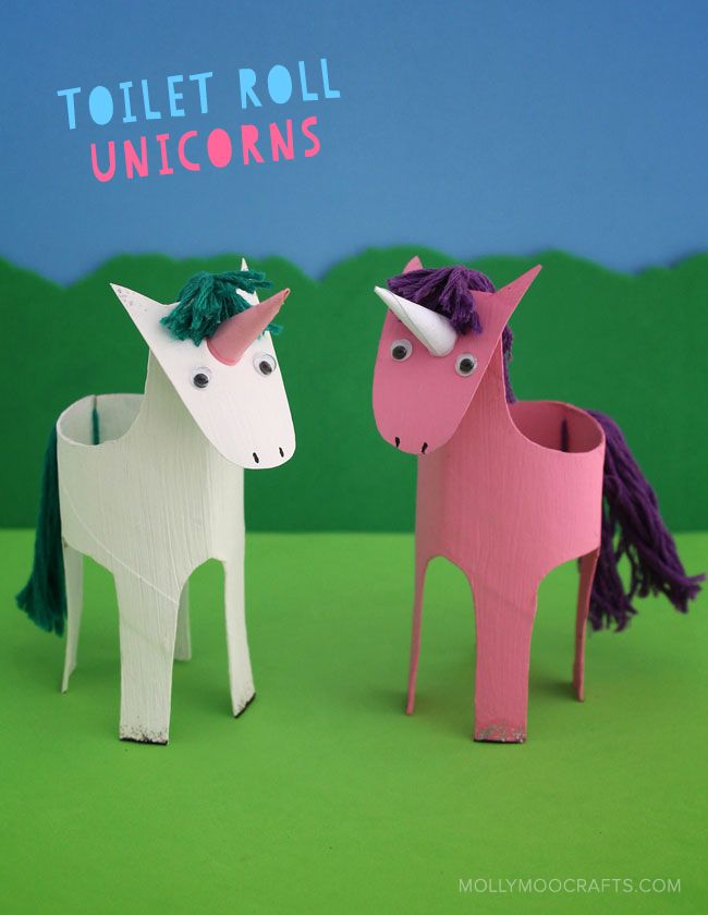 Toilet Roll Unicorns - add wings to make Pegasus!! such an engaging TP Roll craft for girls, sure to ignite hours of fantasy pretend play :) #happyhandmade @thecrafttrain