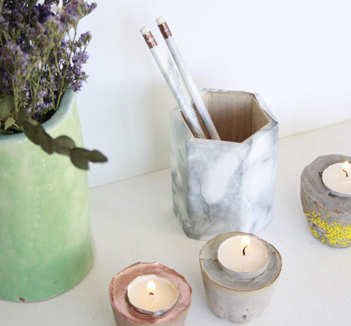 Portavelas de cemento - WLCMAR15   