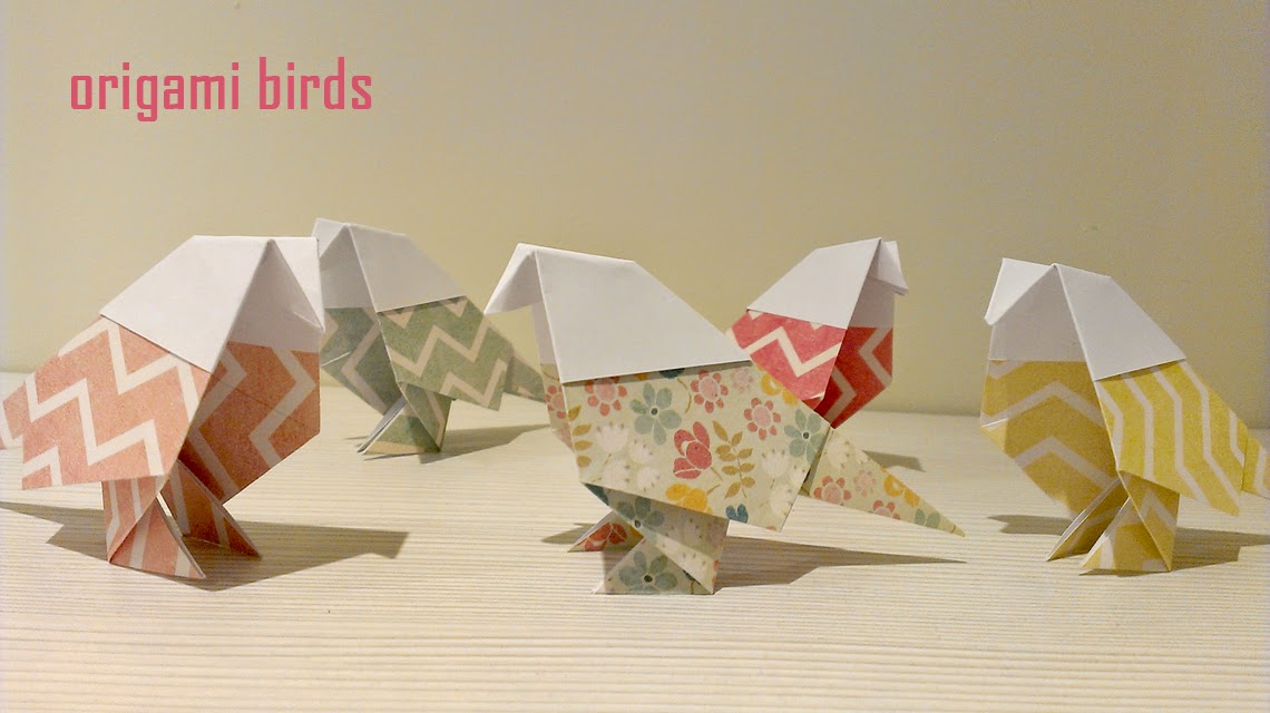 pajaros de papel de origami