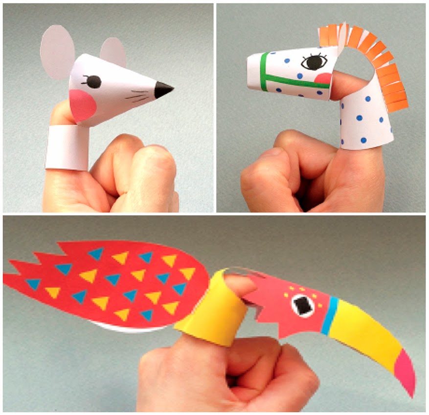 Marionetas de dedo de animales - Juguetes de papel para niños
