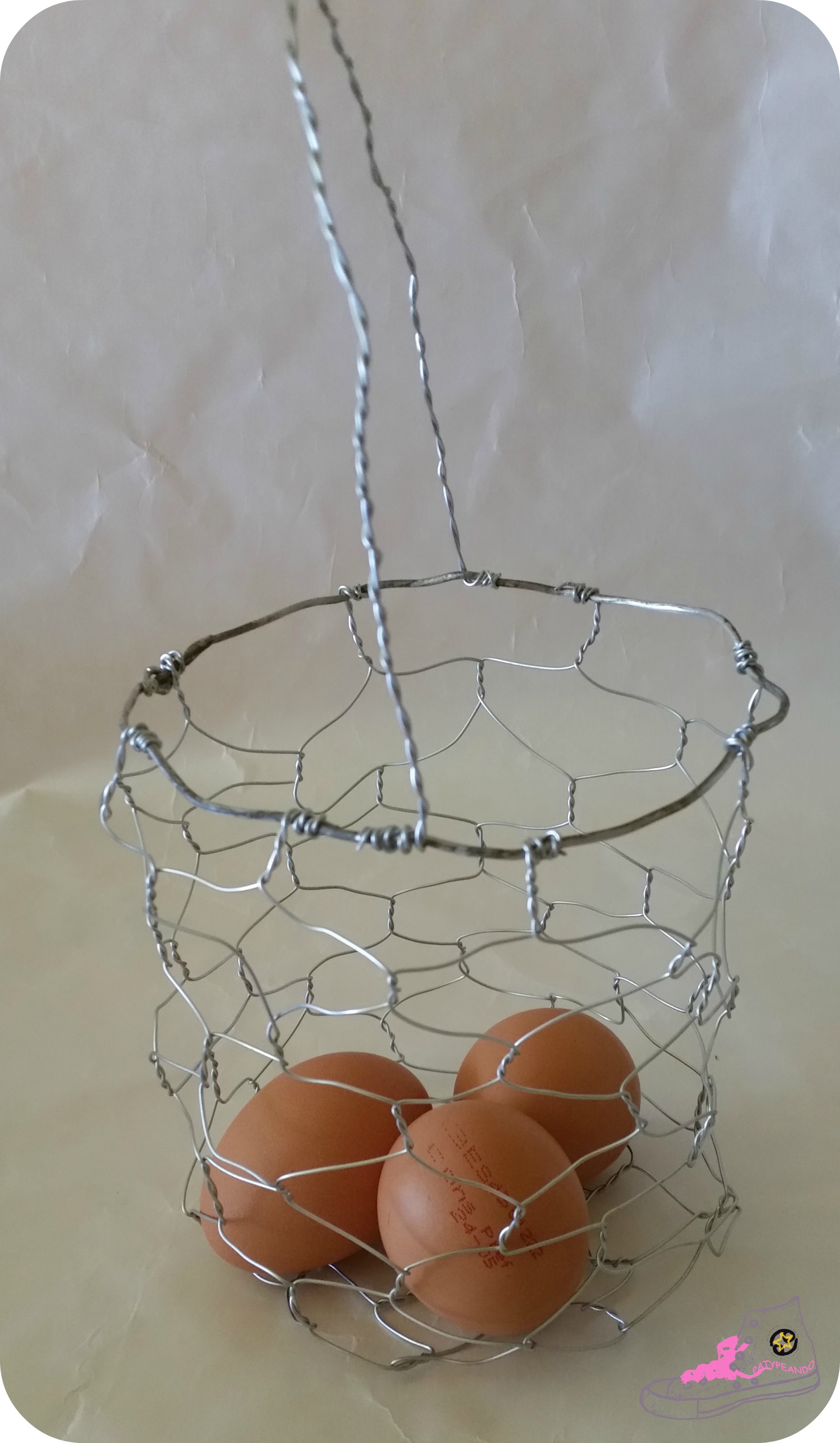 cesto de alambre para huevos