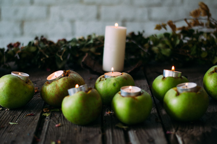 Deco velas diy  manzanas 