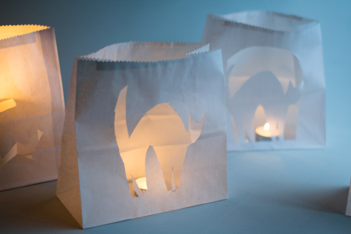Paper bag luminaries DIY Halloween