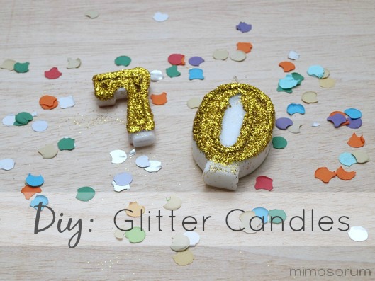 Velas de cumpleaños con purpurina- Diy: Glitter Candles