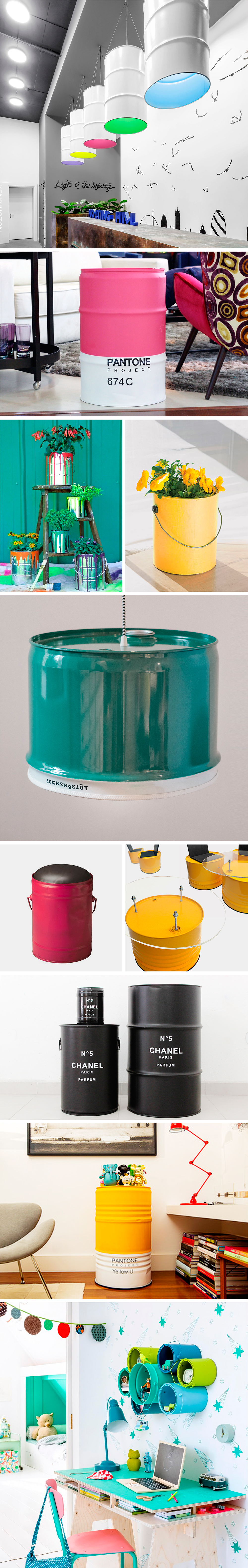 Inspiración upcycling. Qué haces con una lata grande (visto en IamaMessBlog)