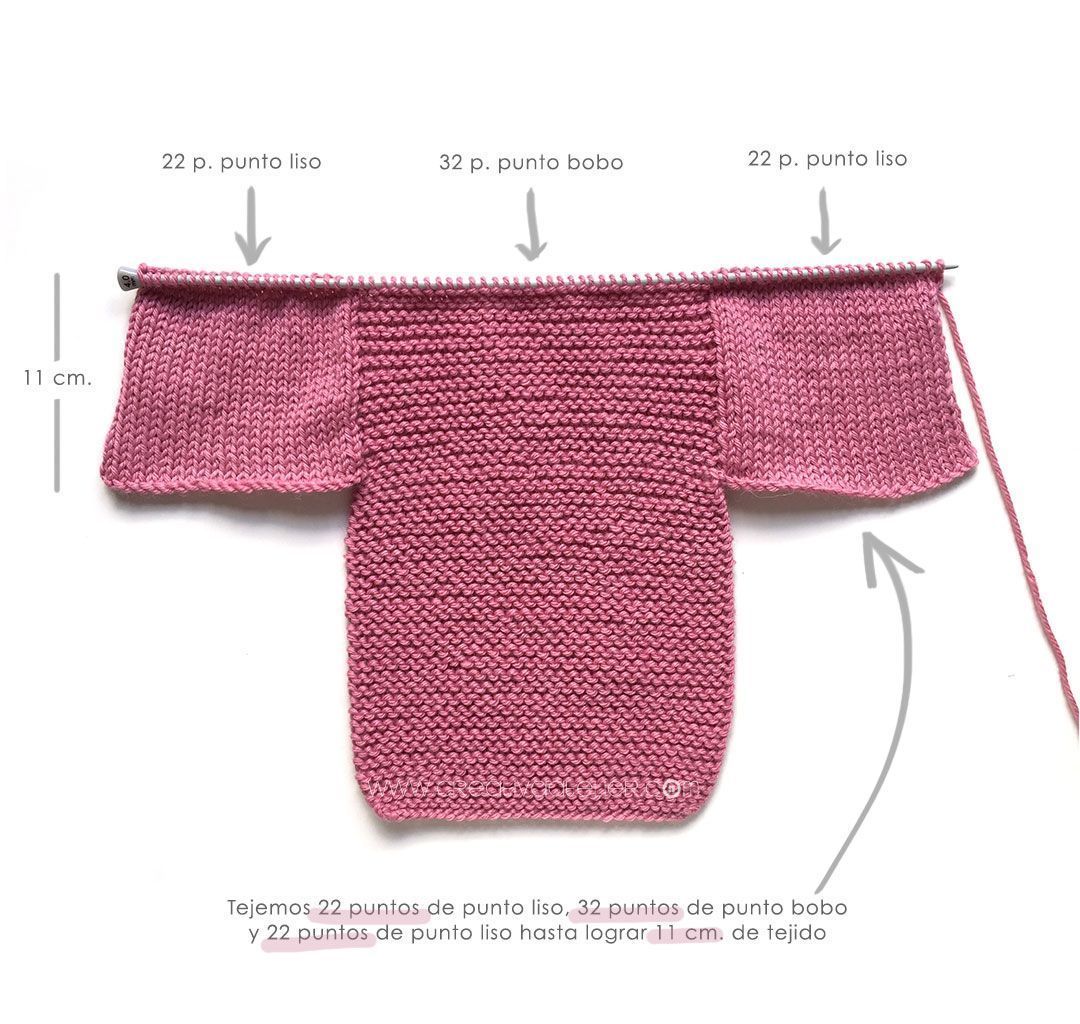 Rebeca de punto bobo de bebé - Pink Lady