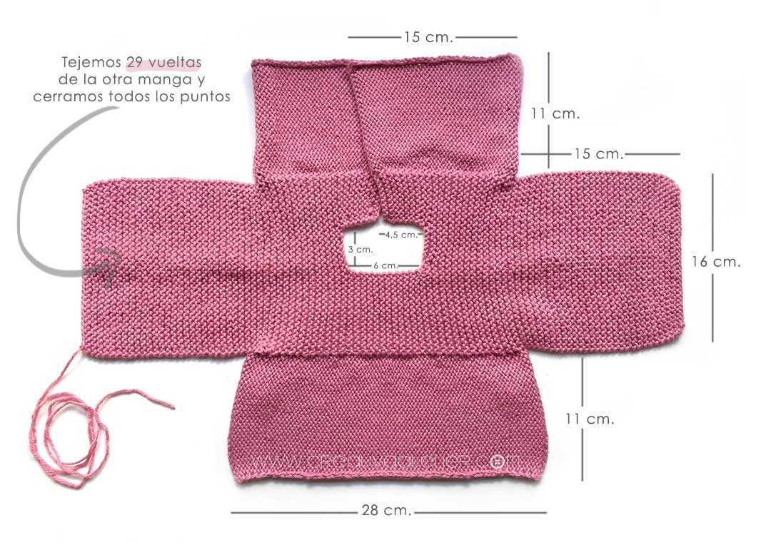 Rebeca de punto bobo de bebé - Pink Lady