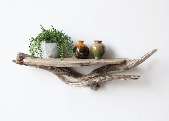Large Sculptural Natural Driftwood Shelf by OceanSwept on Etsy: 